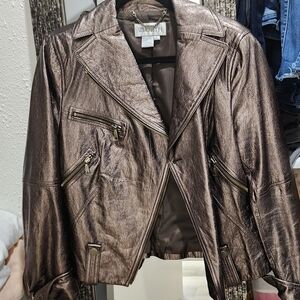 Wilsons Leather Metallic Brown Jacket